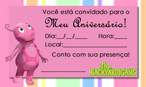 Convite os Beckyardigans - menina